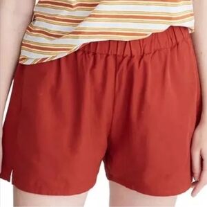 MADEWELL size XXS Pull On Shorts‎ Elastic Waist Chino Dark Cinnabar